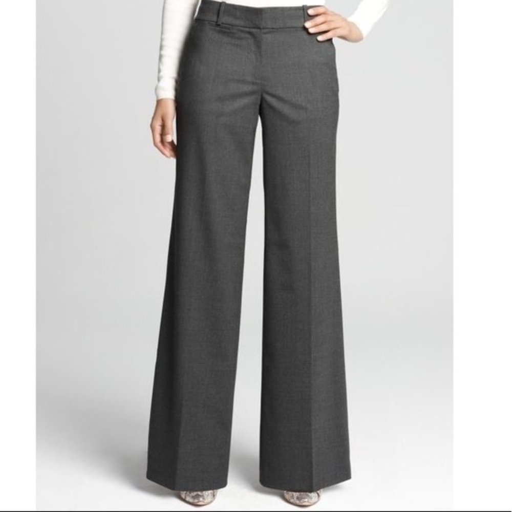 Anne Taylor LOFT trousers slacks gray julie wide